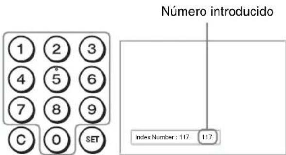 SONY GXDL52H1 - Introduzca el "Numero indices" de la pantalla que desea utiliser mediante los botones 0 - 9 del mando a distancia. - 1