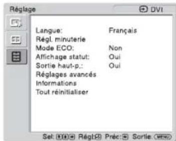 SONY GXDL52H1 - Réglages Réglage - 1