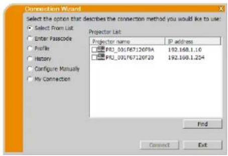 Christie LWU501 - Selecting from List - 1
