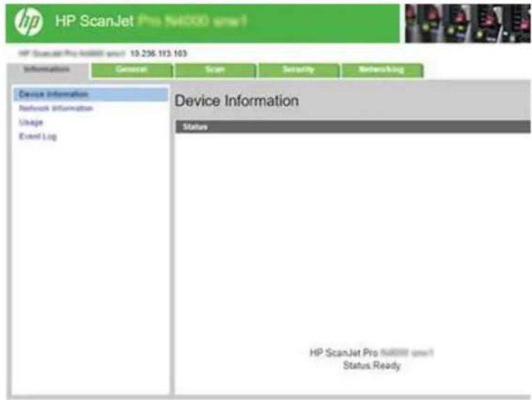HP Scanjet Enterprise Flow 7000 s3 - Etape 2: Accès au serveur Web intégré (EWS) HP - 3