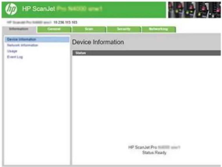 HP Scanjet Enterprise Flow 7000 s3 - Etape 2: Accès au serveur Web intégré (EWS) HP - 3