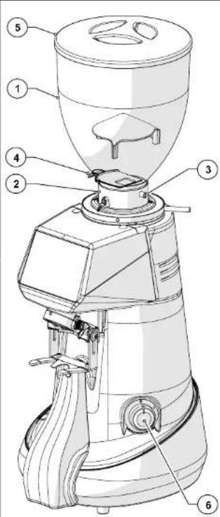 Fiorenzato F71 EK XGi - Preparación para el uso del molinillo-dosifi cador - 1