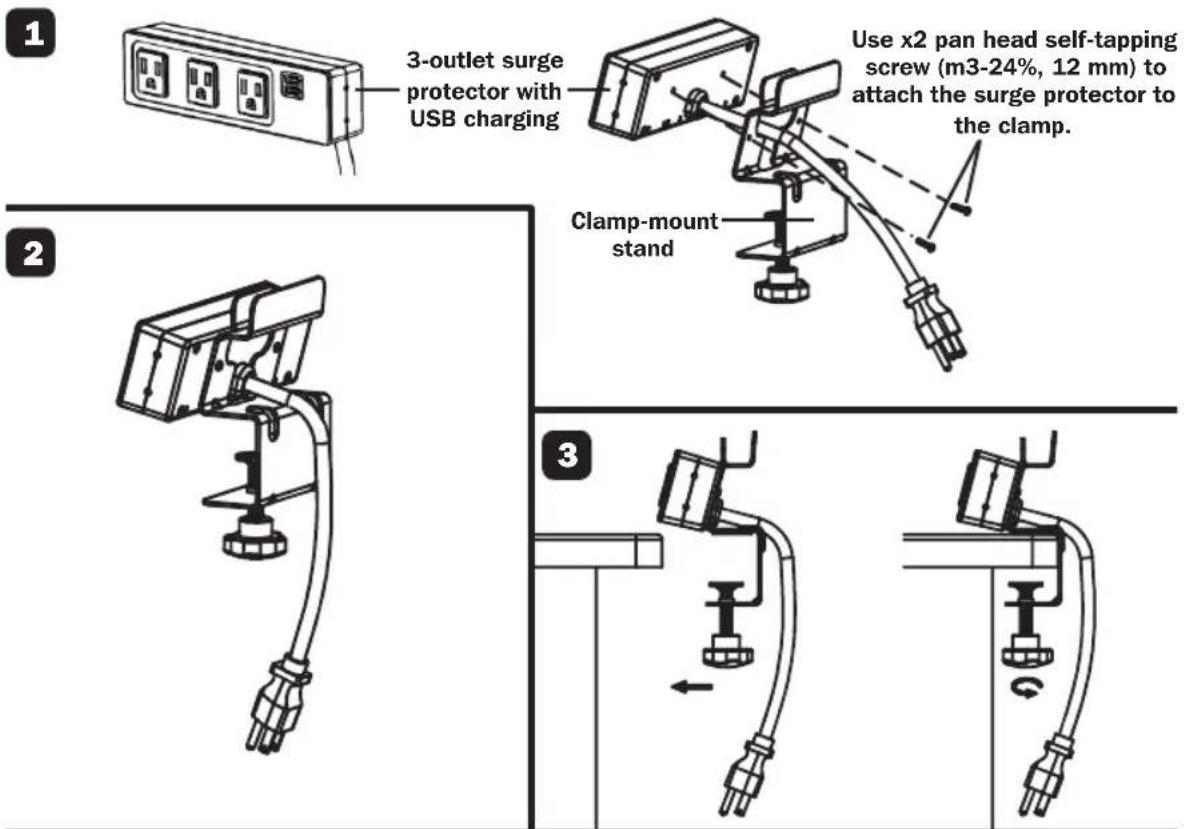 Tripp Lite Protect It! TLP310USBS - Installation -TLP310USBC Desk Clamp Model - 1