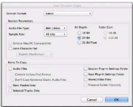 Avid Pro Tools 10.2 - Enregistrement d'une copie d'une session - 2