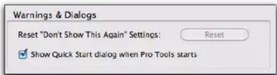 Avid Pro Tools 10.2 - Pour afficher la boîte de dialogue Quick Start au démarrage de Pro Tools : - 1