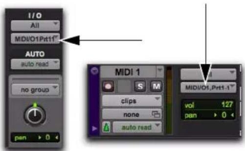 I/O All MDI/O1Prt11 AUTO auto read no group MIDI 1 S M clips none auto read MIDI/O1,Prt1-1 vol 127 pen 0