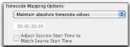 Avid Pro Tools 10.2 - Options de mappage du timecode - 1