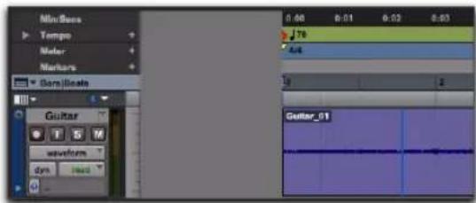 Avid Pro Tools 10.2 - Demi-page de la fenêtre Edit - 1
