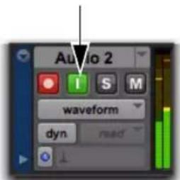 Avid Pro Tools 10.2 - Sélection des modes de monitoring pour l'enregistrement avec la commande de monitoring d'entrée de piste - 1