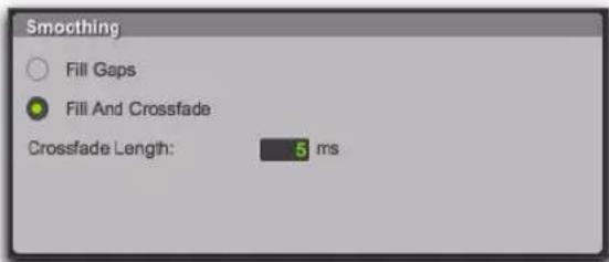 Smoothing Fill Gaps Fill And Crossfade Crossfade Length: 5 ms