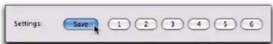 Settings: Save 1 2 3 4 5 6