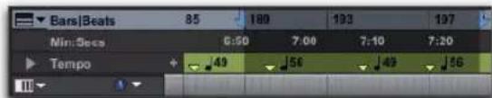Bars/Beats 85 180 193 197 Min:Secs 6:50 7:00 7:10 7:20 Tempo 49 56 49 56