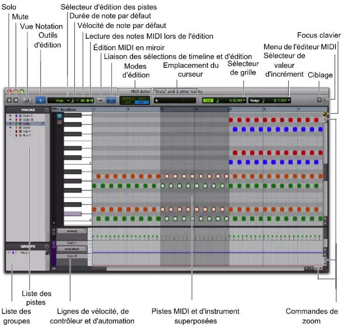 Solo Mute Vue Notation Outils d'édition Sélecteur d'édition des pistes Durée de note par défaut Vélocité de note par défaut Lecture des notes MIDI lors de l'édition Édition MIDI en miroir Liaison des sélections de timeline et d'édition Modes d'édition Emplacement du curseur Sélecteur de grille Menu de l'éditeur MIDI Sélecteur de valeur d'incrément Ciblage Focus clavier MIDI Edito Viola" and 3 other tracks TRACKS Barr/Boota 1 2 3 4 5 6 7 1 2 3 4 5 6 7 10 11 12 13 14 15 16 17 18 19 20 21 22 23 24 25 26 27 28 29 30 31 32 33 34 35 36 37 38 39 40 41 42 43 44 45 46 47 48 49 50 51 52 53 54 55 56 57 58 59 60 61 62 63 64 65 66 67 68 69 70 71 72 73 74 75 76 77 78 79 80 81 82 83 84 85 86 87 88 89 90 91 92 93 94 95 96 97 98 99 100