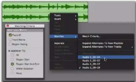 Avid Pro Tools 10.2 - Pour sélectionner une prise alternative : - 1