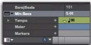 Bars/Beats 151 Min:Secs 5:00 Tempo + - 96 Meter + - Markers