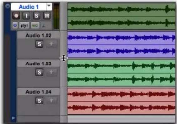 Avid Pro Tools 10.2 - Pour redimensionner une ligne de playlist, effectuez l'une des opérations suivantes : - 1