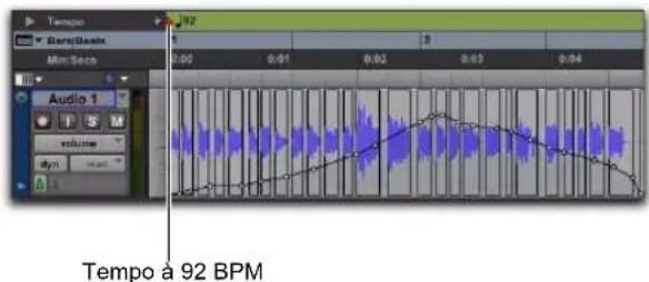 Tempo BamBeats Audio 1 Volume dyn Tempo a 92 BPM