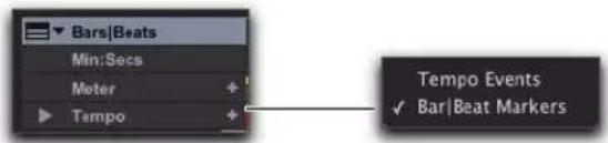 Bars|Beats Min:Secs Meter Tempo Tempo Events ✓ Bar|Beat Markers