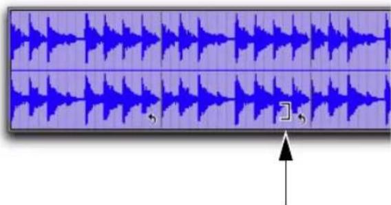 Avid Pro Tools 10.2 - Pour effectuer une opération de trim sur le clip source (itération de boucle) d'un clip mis en boucle : - 1