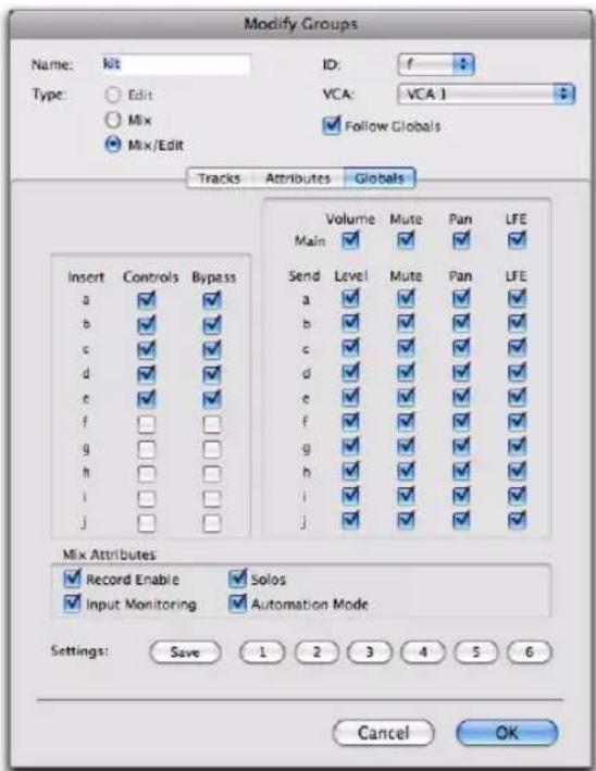 Avid Pro Tools 10.2 - Sélection des attributs dans la page Global - 1