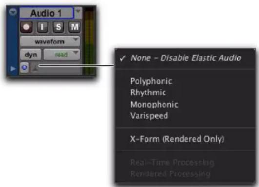 Avid Pro Tools 10.2 - Activation du traitement Elastic Audio sur les pistes - 1