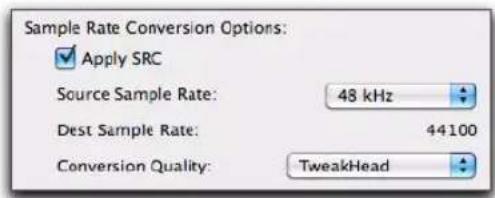Avid Pro Tools 10.2 - Options de conversion de la fréquence d'échantillonnage - 1