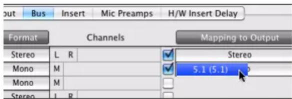 Avid Pro Tools 10.2 - Pour mapper un bus mono sur un canal d'un chemin de sortie surround : - 1