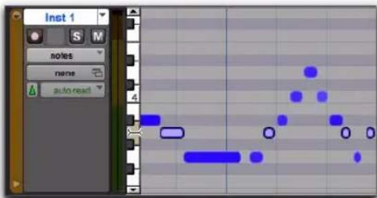 Avid Pro Tools 10.2 - Sélection et écoute de notes MIDI à l'aide du mini-clavier - 1