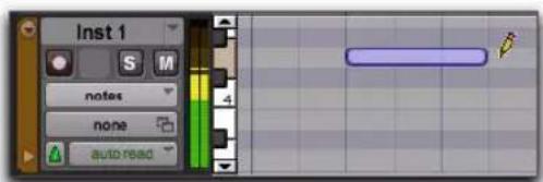 Avid Pro Tools 10.2 - Pour insérer une note MIDI sur une piste dans la fenêtre Edit : - 5