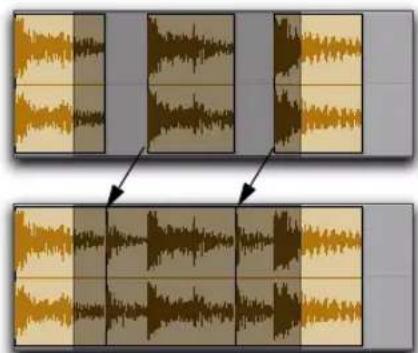 Avid Pro Tools 10.2 - Pour combler des espaces à partir d'un point de début de clip : - 1