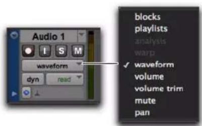 Avid Pro Tools 10.2 - Pour sélectionner une vue de piste : - 1