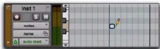 Avid Pro Tools 10.2 - Pour insérer une note MIDI sur une piste dans la fenêtre Edit : - 2