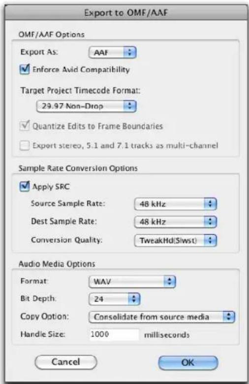 Avid Pro Tools 10.2 - Exportation de pistes Pro Tools en tant que séquences AAF ou OMF - 1