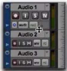 Avid Pro Tools 10.2 - Pour redimensionner la hauteur d'une piste dans la fenêtre Edit : - 1