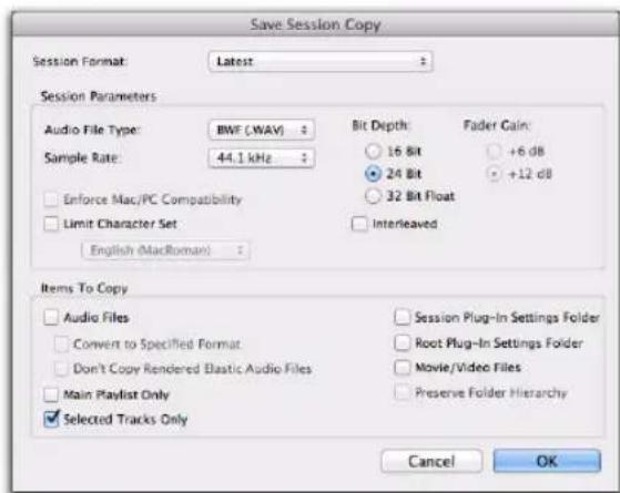 Avid Pro Tools 10.2 - Pour exporter des pistes sélectionnées en tant que nouvelle session : - 1