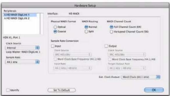 Avid Pro Tools 10.2 - Pour configurer les paramètres d'une HD MADI : - 1