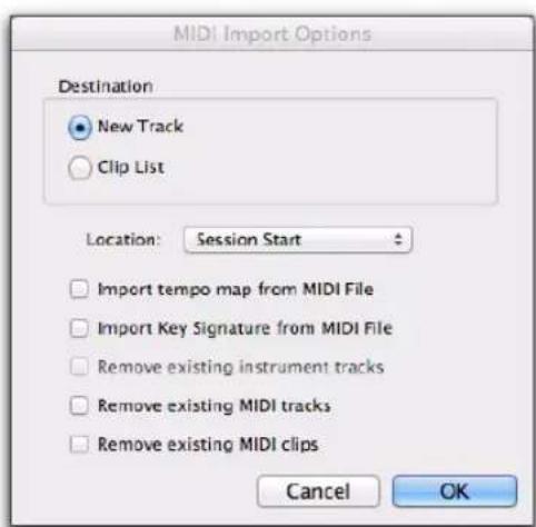 Avid Pro Tools 10.2 - Pour importer des fichiers MIDI standard dans une session à l'aide du menu File de Pro Tools : - 1