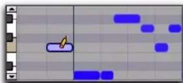 Avid Pro Tools 10.2 - Pour supprimer une seule note MIDI avec le Crayon : - 1