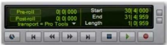 Pre-roll 0|0|000 Start 30|4|000 Post-roll 0|0|000 End 31|4|959 transport = Pro Tools Length 1|0|959