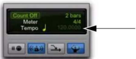 Avid Pro Tools 10.2 - Tempo actuel - 1