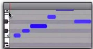 Avid Pro Tools 10.2 - Vue Notes pour les pistes MIDI et d'instrument - 2