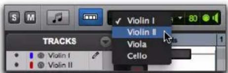 Avid Pro Tools 10.2 - Pour insérer des notes MIDI sur une piste spécifique dans le volet Notes : - 1