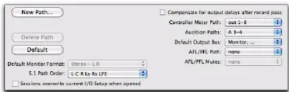 Avid Pro Tools 10.2 - Options de la boîte de dialogue I/O Setup - 1