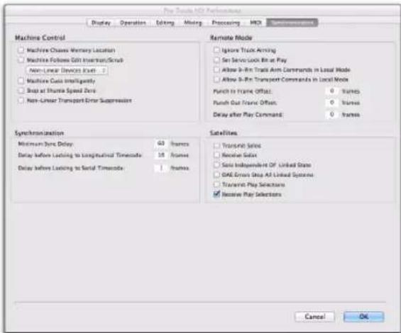 Avid Pro Tools 10.2 - Préférences de synchronisation (Synchronization) - 1