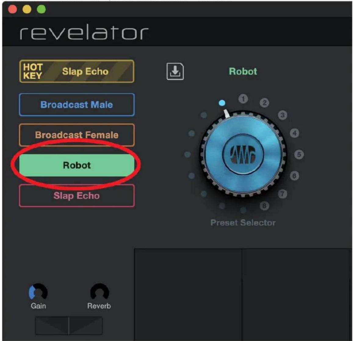 PRESONUS Revelator - Changement des mémoires associées à la touche Preset - 1