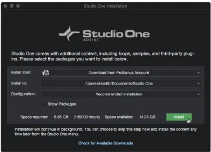 PRESONUS Revelator - Téléchargement et lancement du programme d'installation de Studio One - 1