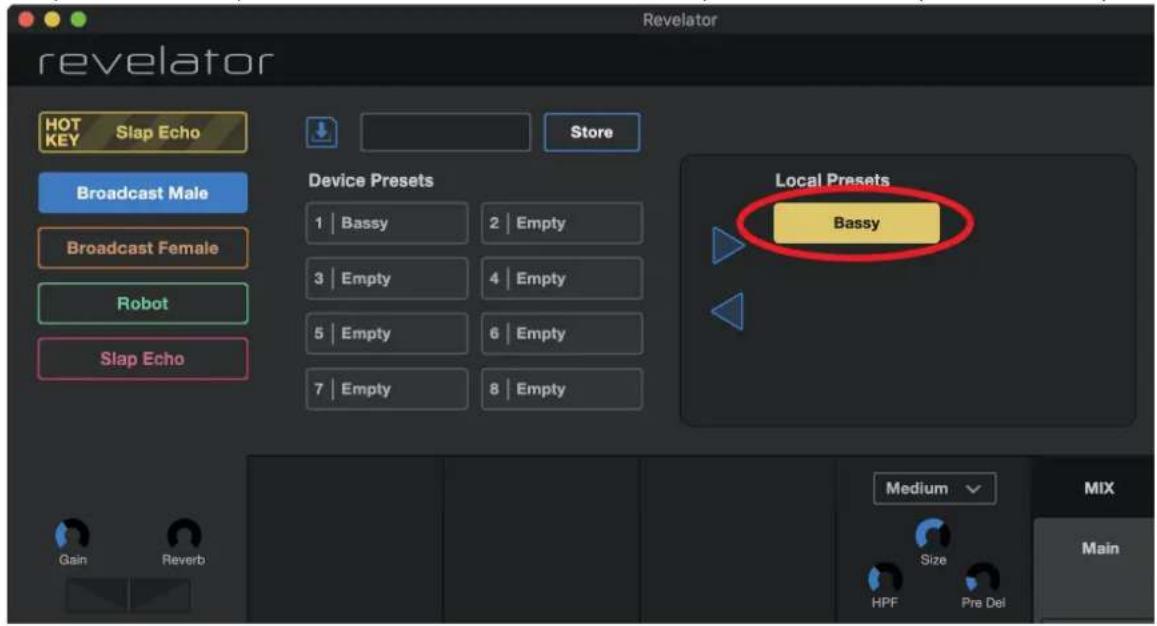 PRESONUS Revelator - Pour importer un nouveau preset dans une des 8 mémoires réservées à l'utilisateur : - 1