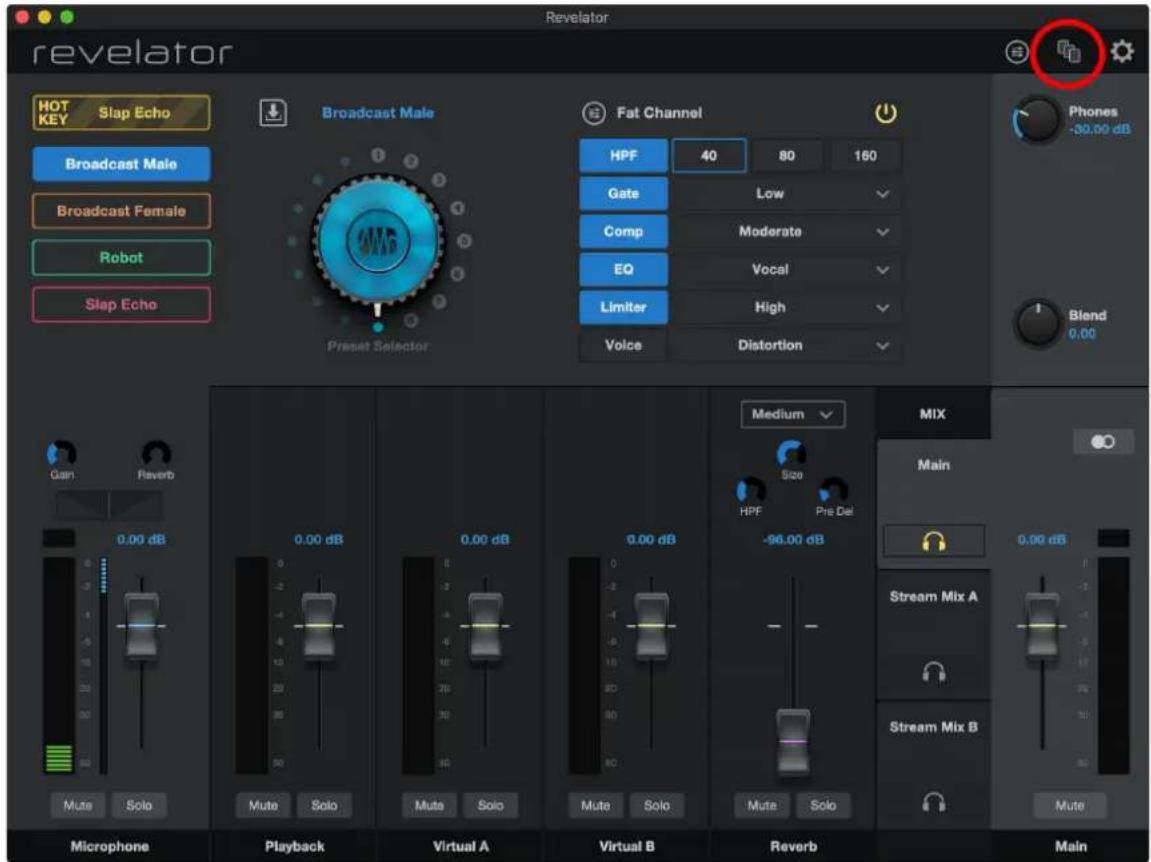 PRESONUS Revelator - Pour mémoriser une scène : - 1