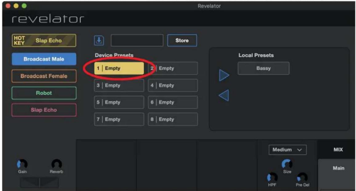 PRESONUS Revelator - Pour importer un nouveau preset dans une des 8 mémoires réservées à l'utilisateur : - 2