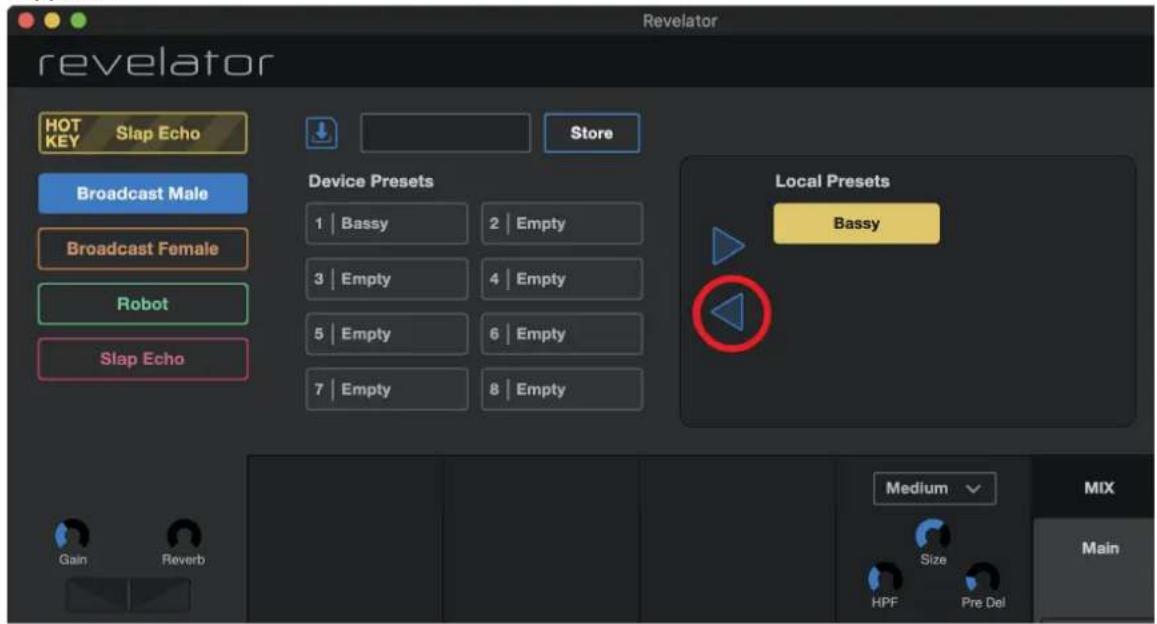 PRESONUS Revelator - Pour importer un nouveau preset dans une des 8 mémoires réservées à l'utilisateur : - 3